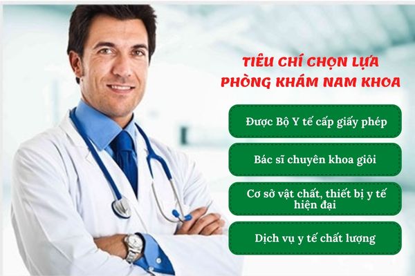 Phòng khám nam khoa chất lượng dựa trên nhiều tiêu chí đánh giá khác nhau